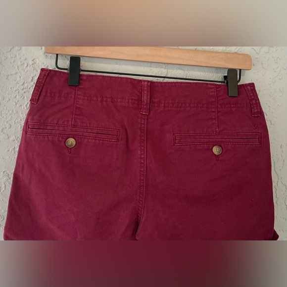 American Eagle Outfitters Women's Burgundy Stretch Shortie Shorts - Picture 4 of 7